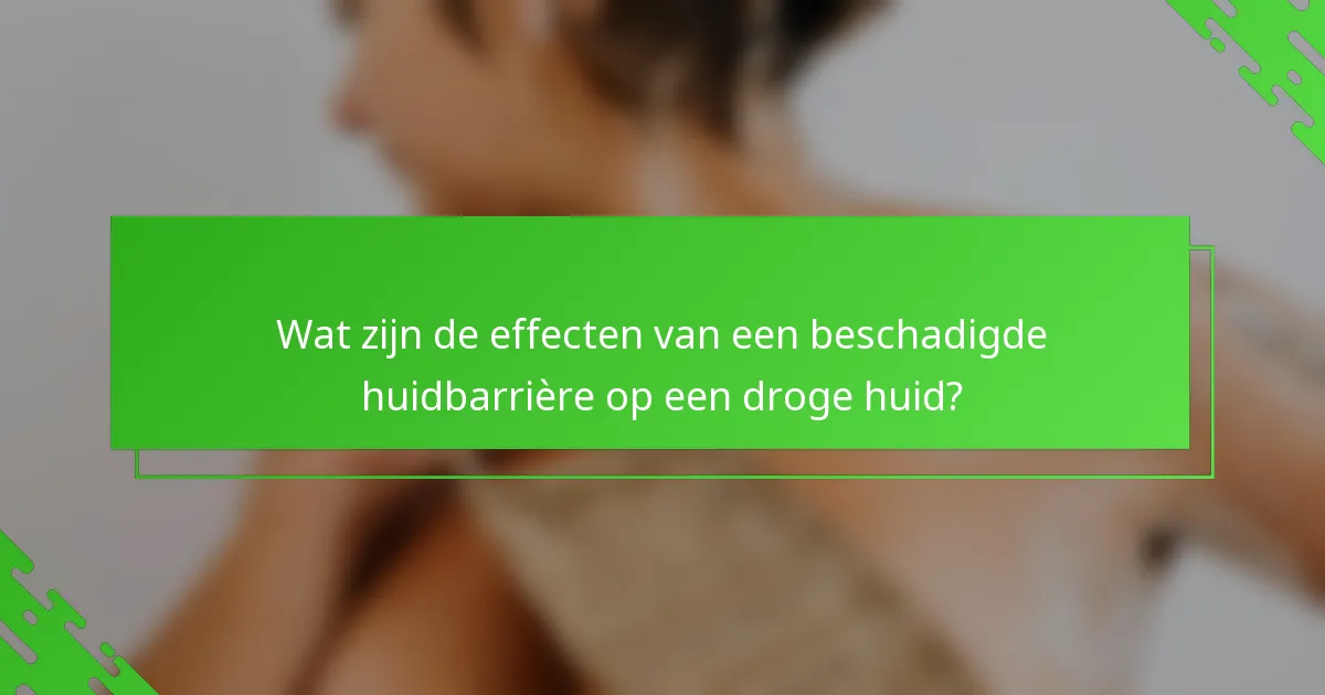 Wat zijn de effecten van een beschadigde huidbarrière op een droge huid?